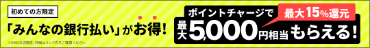 「みんなの銀行払い」がお得！DMMポイントチャージで最大15%還元！最大5,000円相当もらえる！